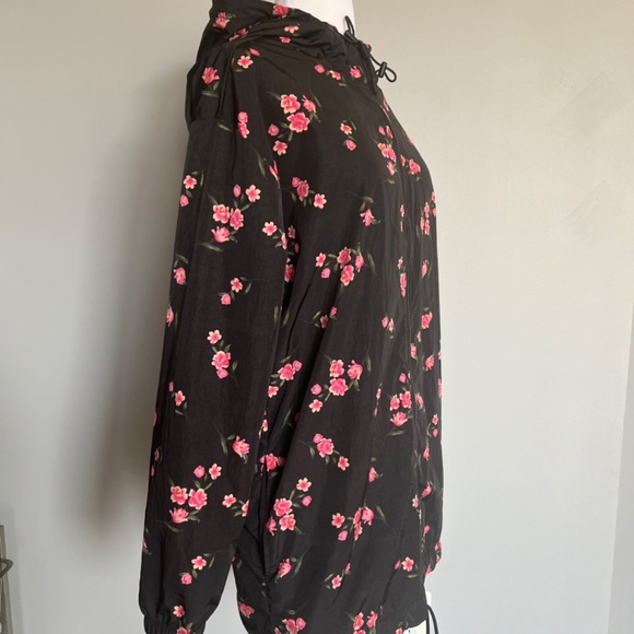 Victoria's Secret Pink Long Floral Bloom Cherry blossom Anorak Windbreaker Jacke - Picture 8 of 16